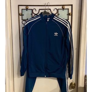Adidas Track Suit. Boys size XL 18-20. Medium Blue.